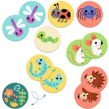 Memo Petites bêtes 32 pcs - Un jeu - Djeco