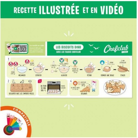 Emporte-pièces Les biscuits dino - Atelier cuisine enfant - Chefclub Kids