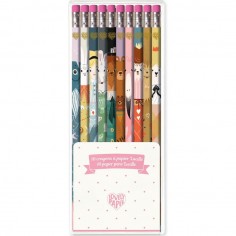 10 Crayons à papier Lucille Lovely Paper - Djeco - Lovely Paper By Djeco