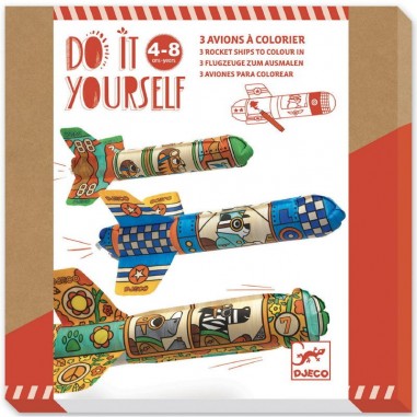 3 Avions à colorier dans le ciel - Do it Yourself - Djeco