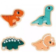 4 puzzles évolutifs en bois - Dino - Janod 2