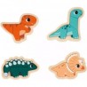 4 puzzles évolutifs en bois Dinosaures - Janod