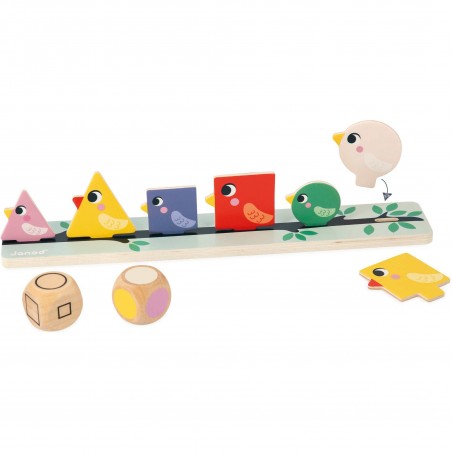 Tri des formes, couleurs et tailles Oiseaux - Jeu éducatif - Janod