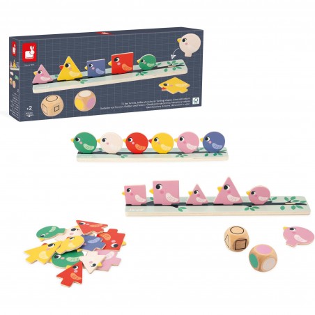 Tri des formes, couleurs et tailles Oiseaux - Jeu éducatif - Janod