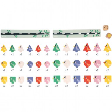 Tri des formes, couleurs et tailles Oiseaux - Jeu éducatif - Janod