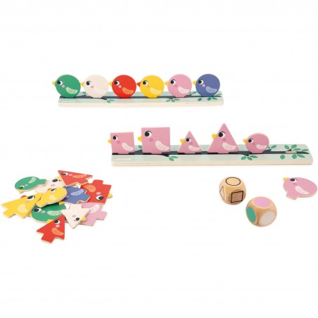Tri des formes, couleurs et tailles Oiseaux - Jeu éducatif - Janod