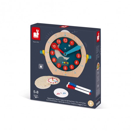 Jeu pour apprendre l'heure - Jeu éducatif en bois pour enfant - Janod