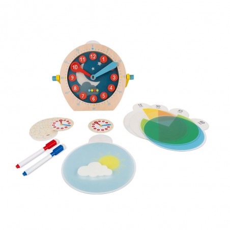 Jeu pour apprendre l'heure - Jeu éducatif en bois pour enfant - Janod