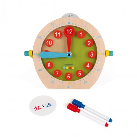 Jeu pour apprendre l'heure - Jeu éducatif en bois pour enfant - Janod