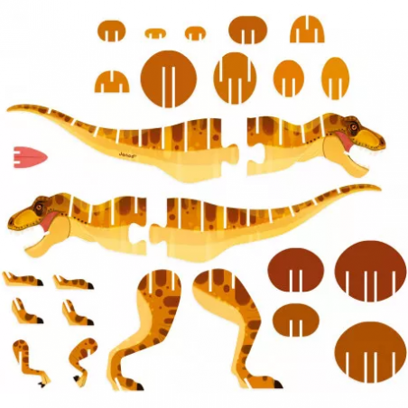 Puzzles évolutifs dinosaures -6/9/12/16 pièces - JANOD - 3/5ans