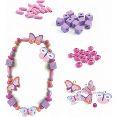 Perles En Bois Papillons - Djeco Perles En Bois Papillons - Djeco