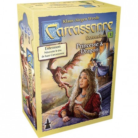 Carcassonne: Extension 3 - Princesse et Dragon - Jeu de société - Zman Games - Asmodee