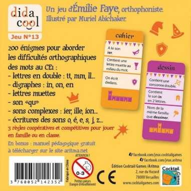 Orthodingo CE1 - Jeux Pédagogiques AritmaEsprit Jeu - Cocktail Games