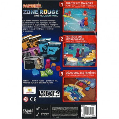 Pandemic Zone Rouge: Amérique Du Nord - Jeux de société - Zman Games - Z-man Games