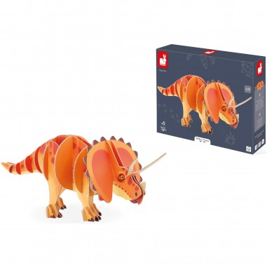 Puzzle dinosaure 3D - Tricératops, pour enfant dès 5 ans - Janod
