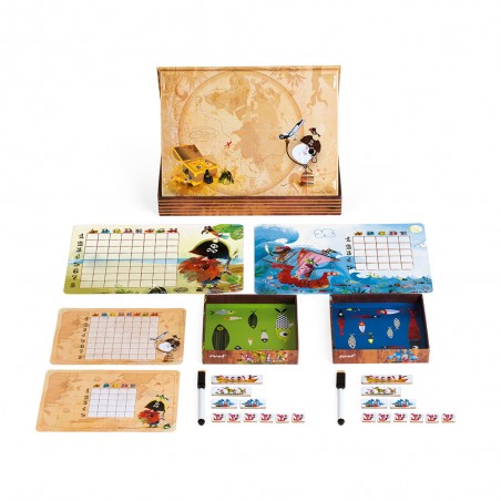 Jeu bataille navale enfant- Jeu de société magnétique - Janod