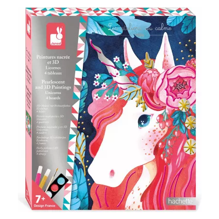 Peinture nacrée et 3D Licorne - les ateliers du calme - janod