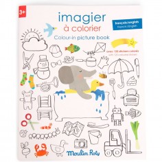 Imagier à colorier avec stickers - Les Popipop - Moulin Roty