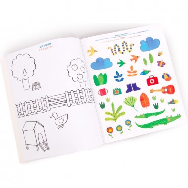 Imagier à colorier et stickers Les Popipop - Moulin Roty