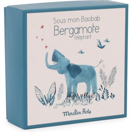 Doudou attache-tétine éléphant Sous mon baobab - Moulin Roty
