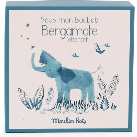 Doudou attache-tétine éléphant Sous mon baobab - Moulin Roty
