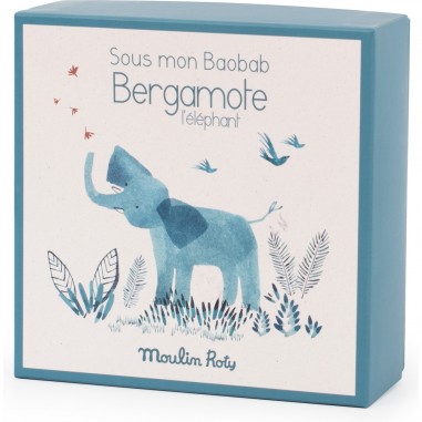 Doudou attache-tétine éléphant Sous mon baobab - Moulin Roty