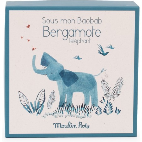 Doudou attache-tétine éléphant Sous mon baobab - Moulin Roty