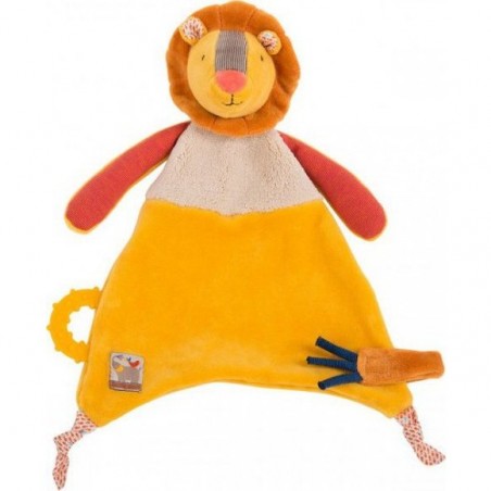 Doudou lion attache tétine Les Papoum