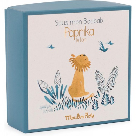 Paprika Le Lion Doudou Attache-tétine Sous Mon Baobab - Moulin Roty