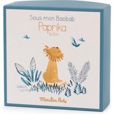 Paprika Le Lion Doudou Attache-tétine Sous Mon Baobab - Moulin Roty