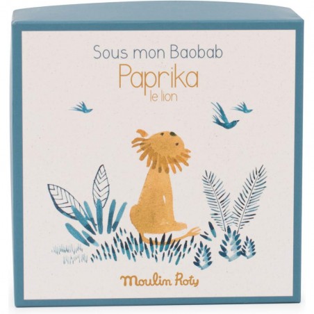 Paprika Le Lion Doudou Attache-tétine Sous Mon Baobab - Moulin Roty