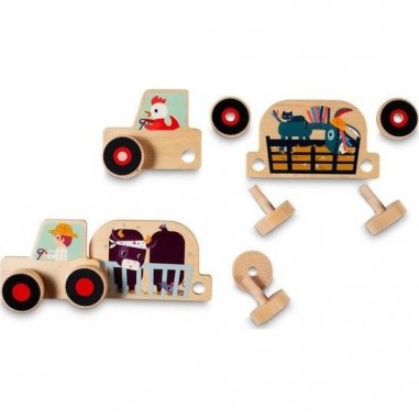 Coffret de construction Tracteur en bois