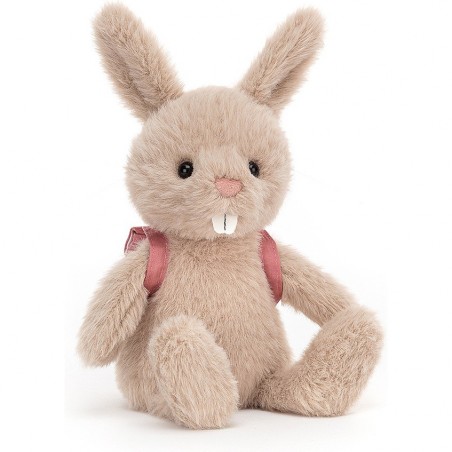 Peluche lapin rose au Sac-dos Backpack - Jellycat