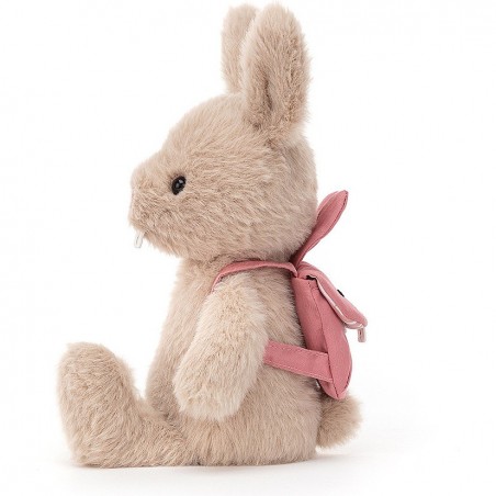 Peluche lapin rose au Sac-dos Backpack - Jellycat