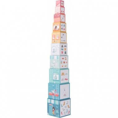 Cubes empilables Les Jolis Trop Beaux - Moulin Roty Cubes empilables Les Jolis Trop Beaux - Moulin Roty