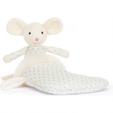 Peluche Souris dans sa chaussette de Noël blanche - Jellycat