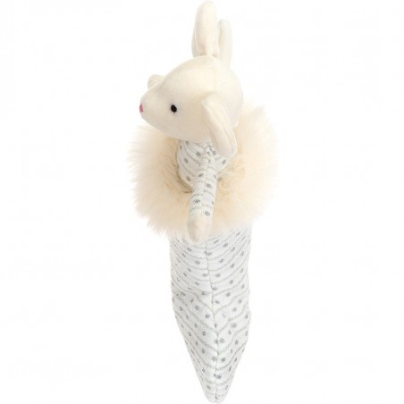 Peluche Souris dans sa chaussette de Noël blanche - Jellycat