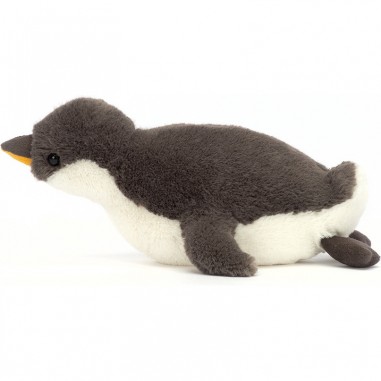 Petite peluche pingouin Skidoodle sur le ventre - Jellycat