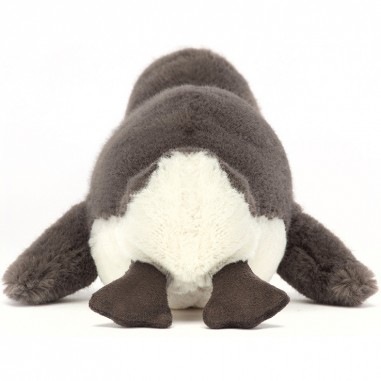 Petite peluche pingouin Skidoodle sur le ventre - Jellycat