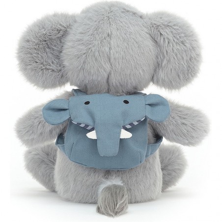 Peluche éléphant avec sac à dos bleu - Jellycat