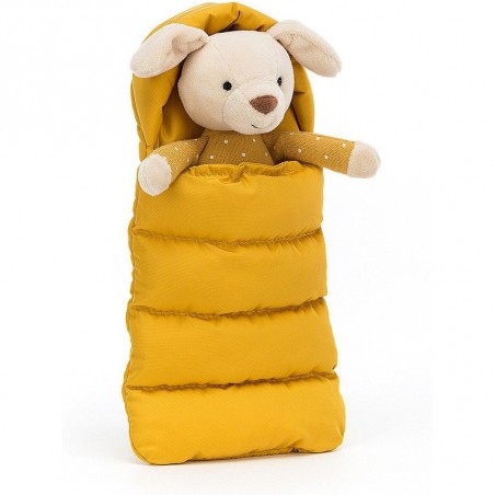 Peluche chiot dans sac de couchage - Jellycat