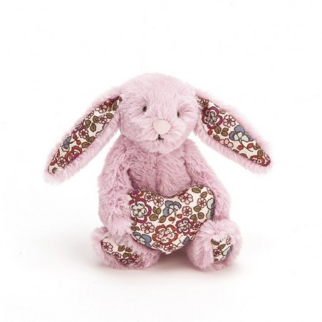 Peluche lapin violet Blossom avec coeur - Jellycat