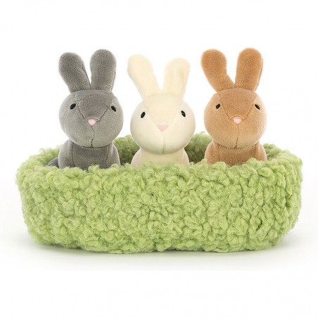 Peluche Nesting Bunnies 3 lapins dans un nid - Jellycat