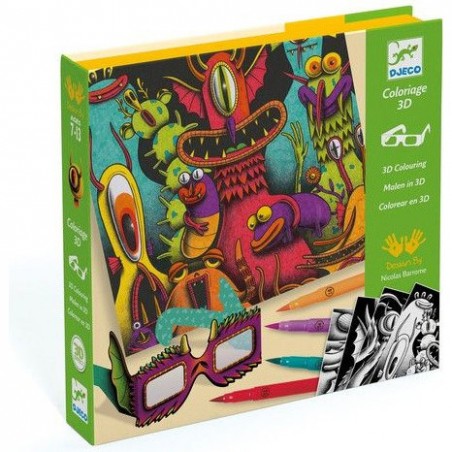 Coloriage effet 3D - Funny Freaks - un jeu - Djeco