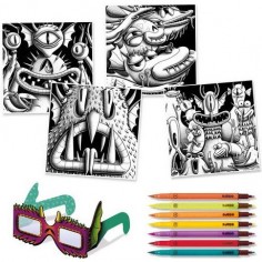 Coloriage effet 3D - Funny Freaks - un jeu - Djeco 2