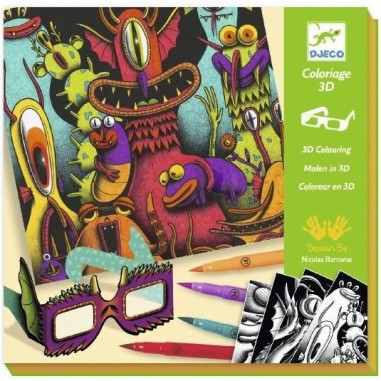 Coloriage effet 3D - Funny Freaks - un jeu - Djeco