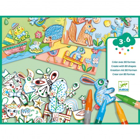 Créer avec des Formes - Animaux - Un jeu - Djeco
