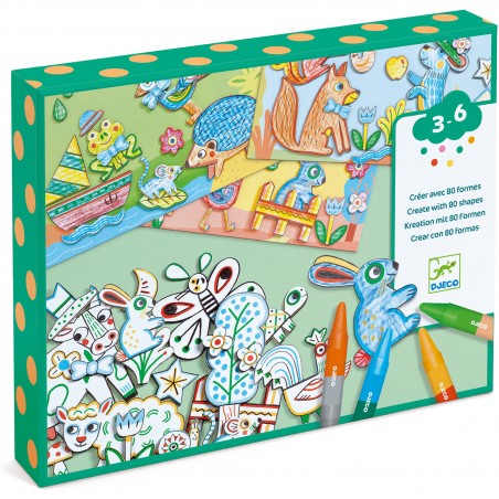 Créer avec des Formes - Animaux - Un jeu - Djeco
