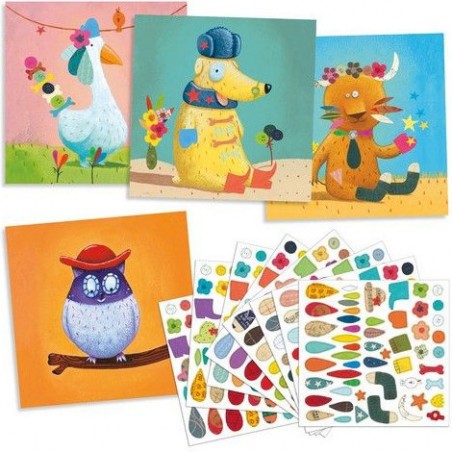 Créer des animaux avec des stickers - loisirs créatifs - Djeco