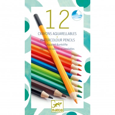12 crayons aquarellables classique - loisirs créatifs - Djeco